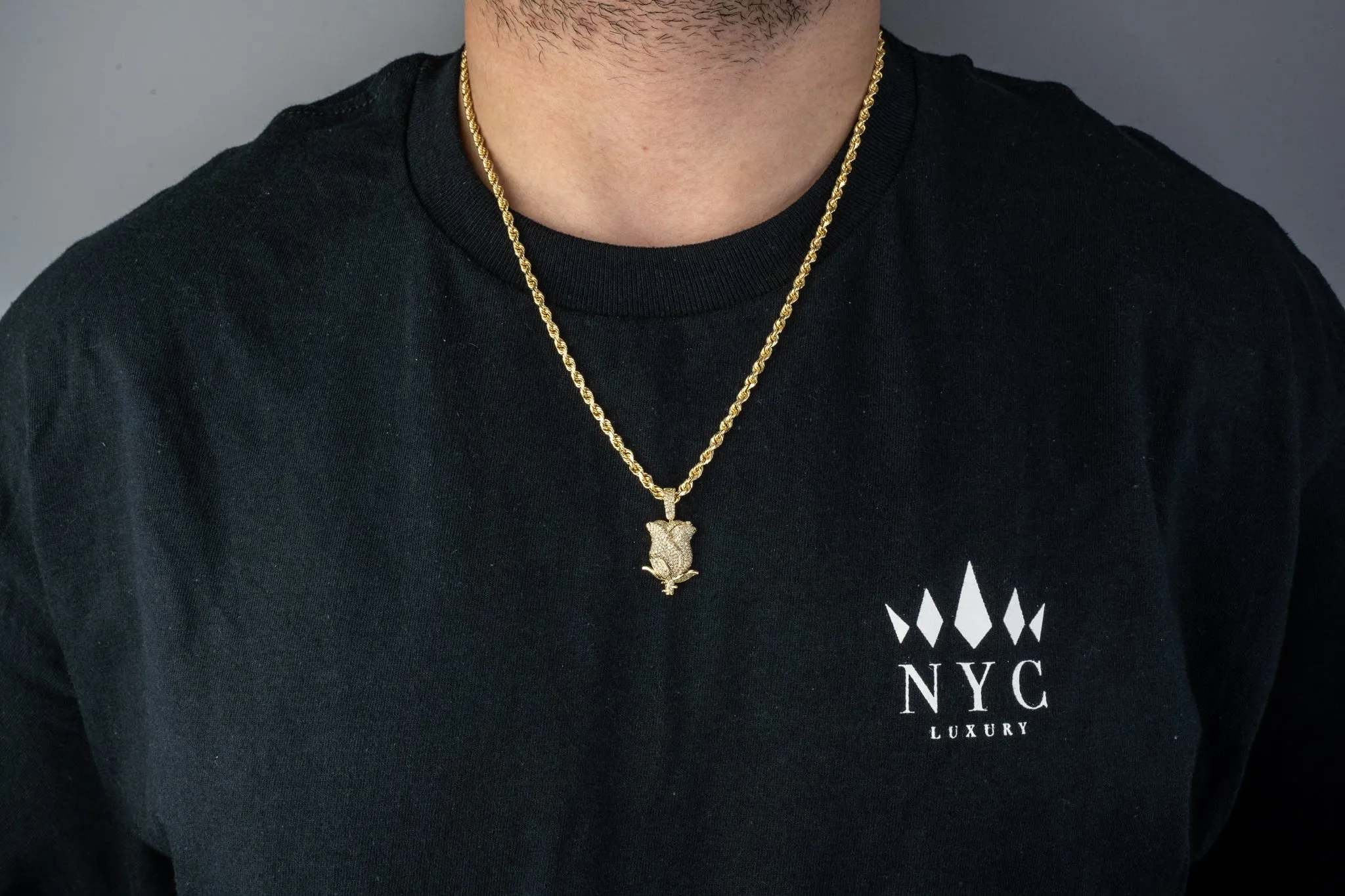 10K Yellow Gold Rose Diamond Pendant 1.74CTW
