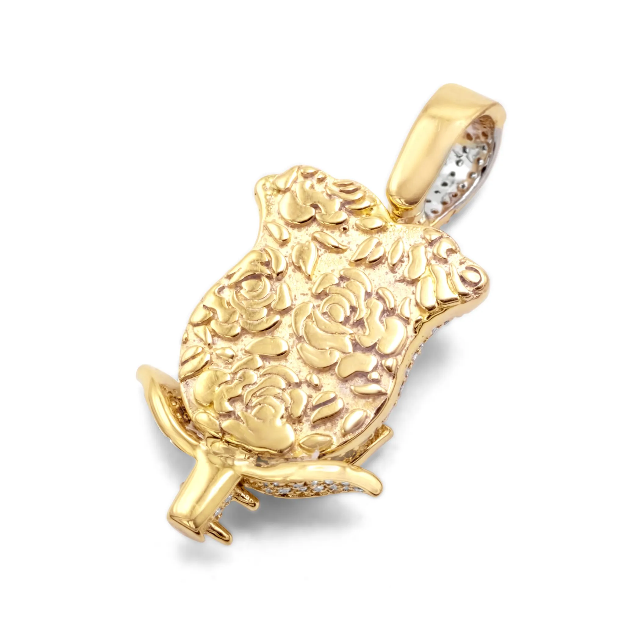 10K Yellow Gold Rose Diamond Pendant 1.74CTW