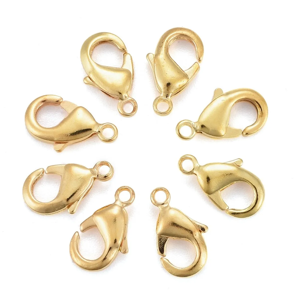 10mm Parrot Clasp & Tags (10) - Gold