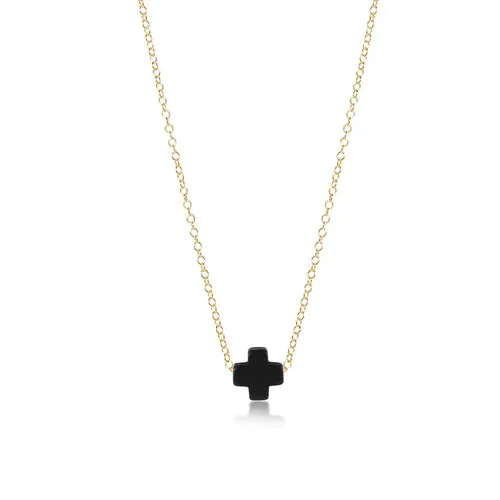16" Necklace Gold - Signature Cross Small