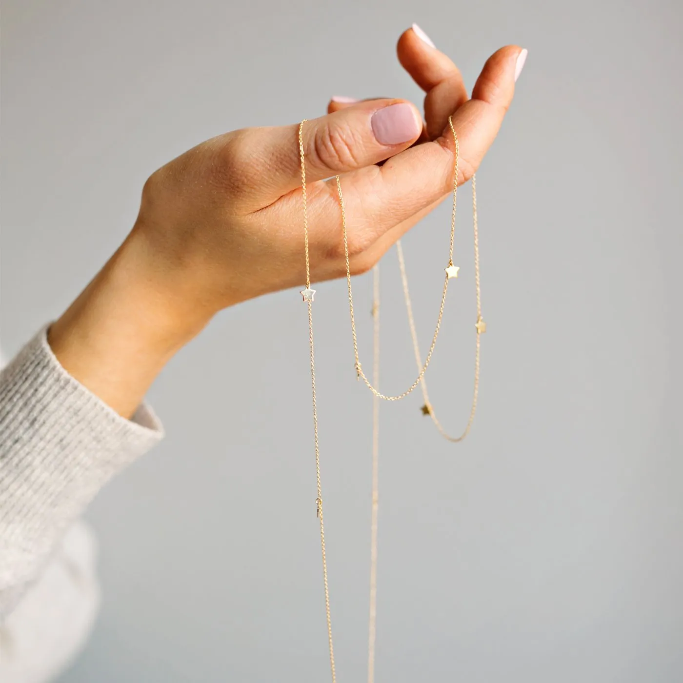 9kt Gold Seven Star Pendant Necklace