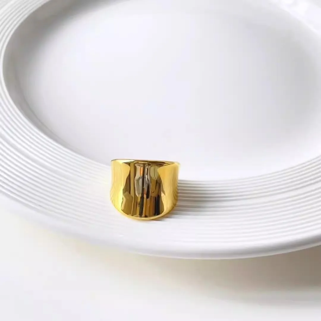 Chunky Gold Rings That Don't Tarnish Size 6-11 Silver Statement Rings for Women Bold Thick Chunky Rings Gold Silver Rings for Women