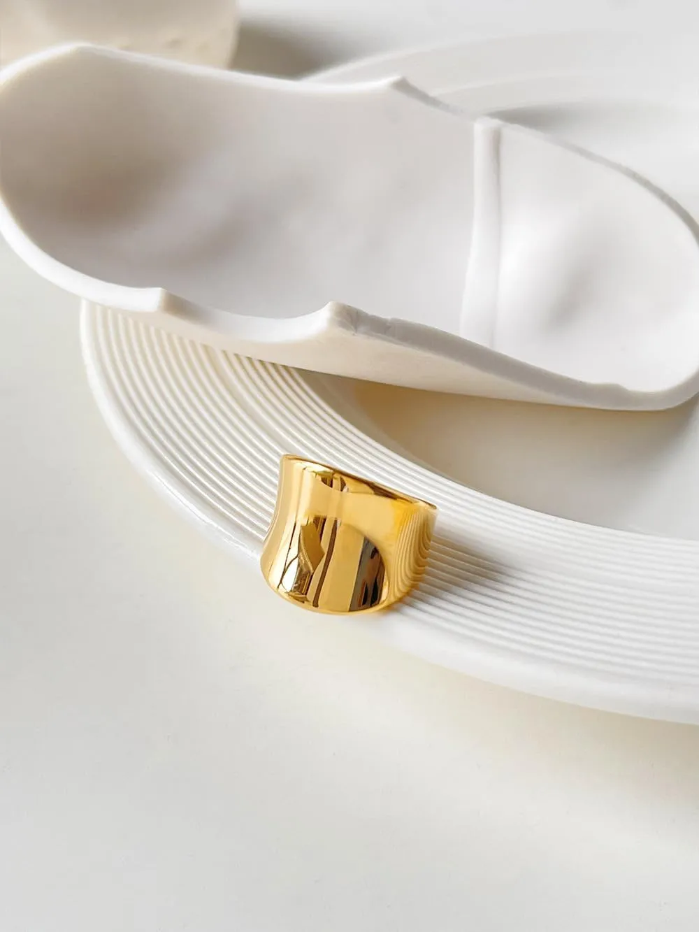 Chunky Gold Rings That Don't Tarnish Size 6-11 Silver Statement Rings for Women Bold Thick Chunky Rings Gold Silver Rings for Women