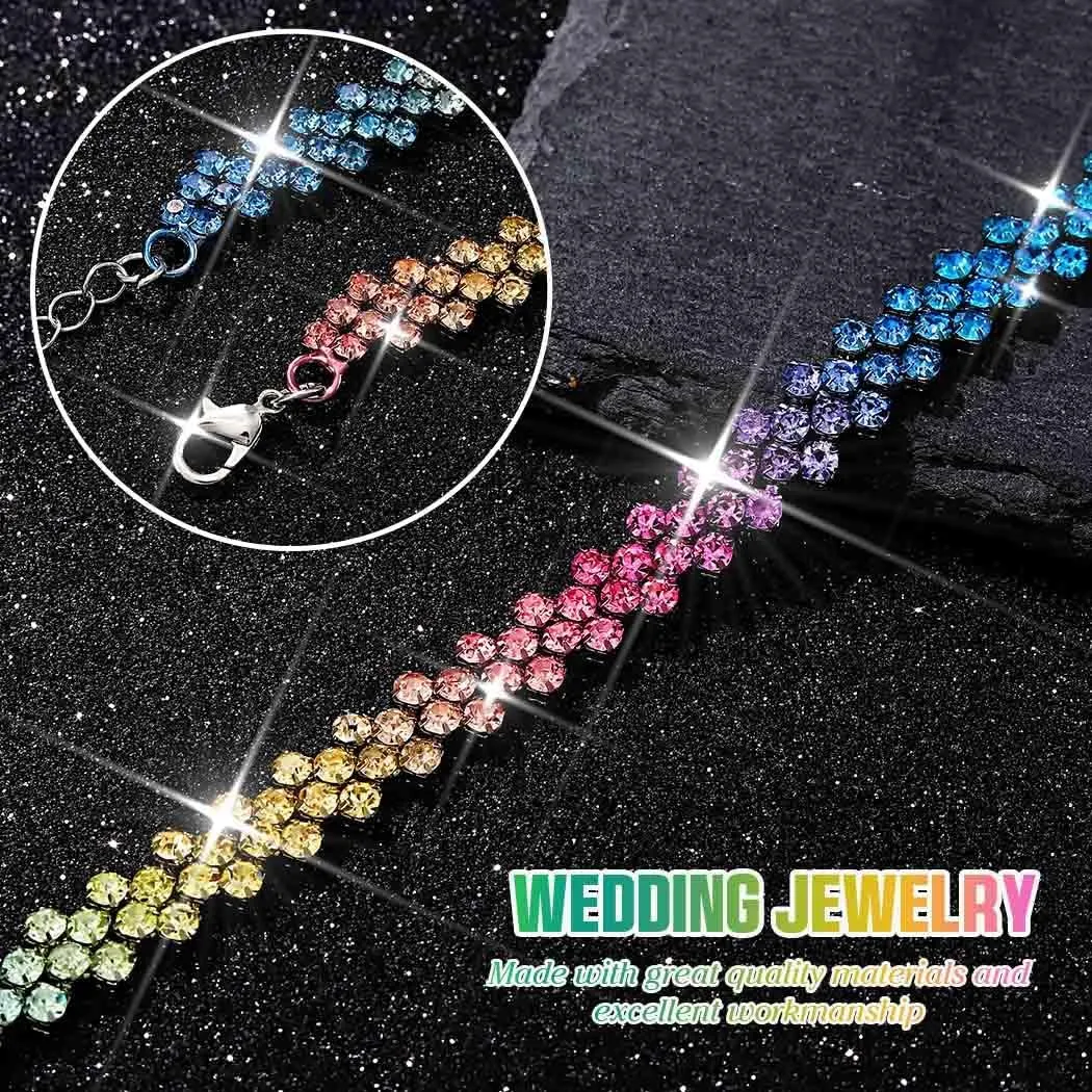 CLOACE Rhinestone Choker Necklace Diamond Row Necklaces Sparkly Crystal Necklace Chain Jewerly Prom Accessories for Women