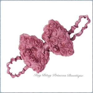 Dusty pink Rose Bow headband