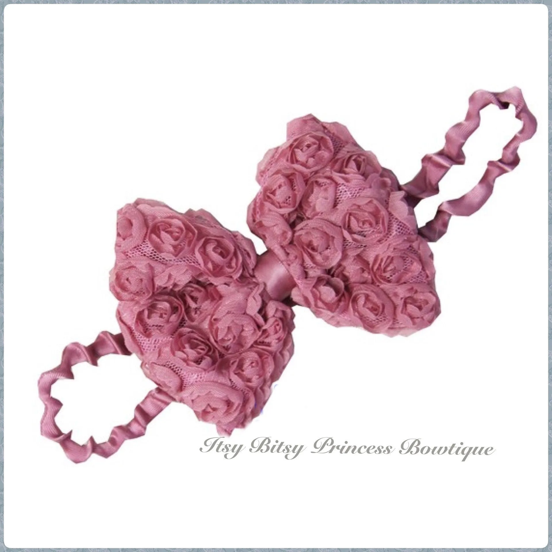 Dusty pink Rose Bow headband