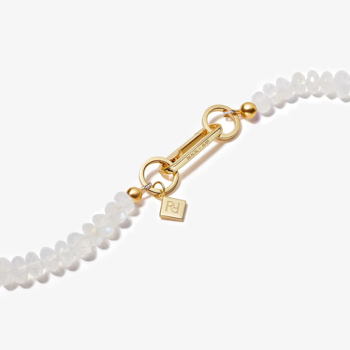 FACETED RAINBOW MOONSTONE CANDY BEAD NECKLACE