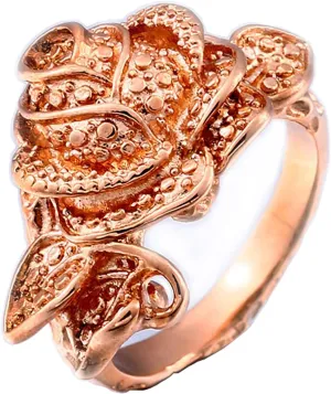 Female Rose Ring Stainless Steel Flower Jewelry Statement Rings for Women