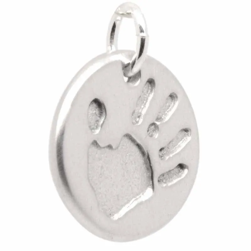 Gold Handprint Disc Charm