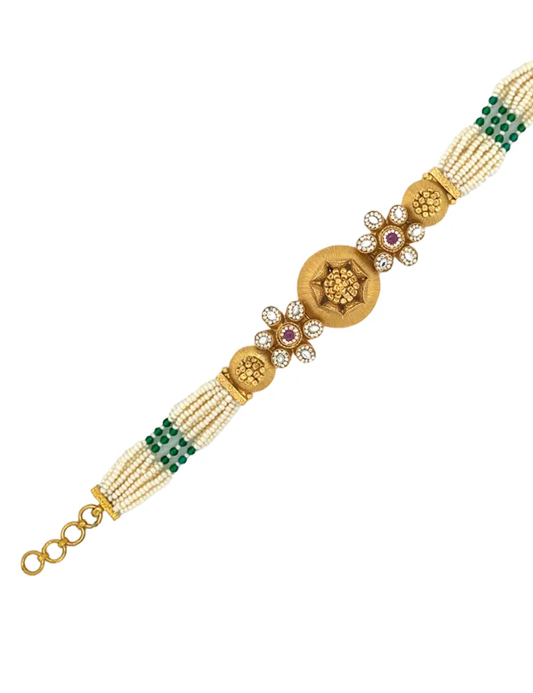 Gold Pearl Bracelet 22 Karat
