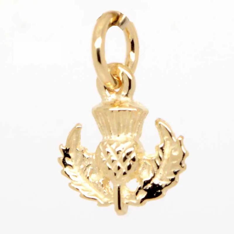 Gold Small Scottish Thistle Charm