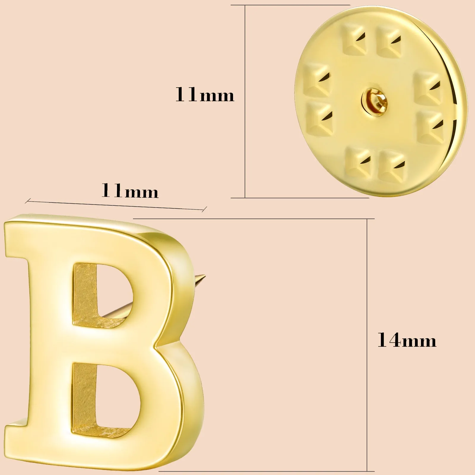 HAWSON Gold Color Initial Lapel Pin for Men