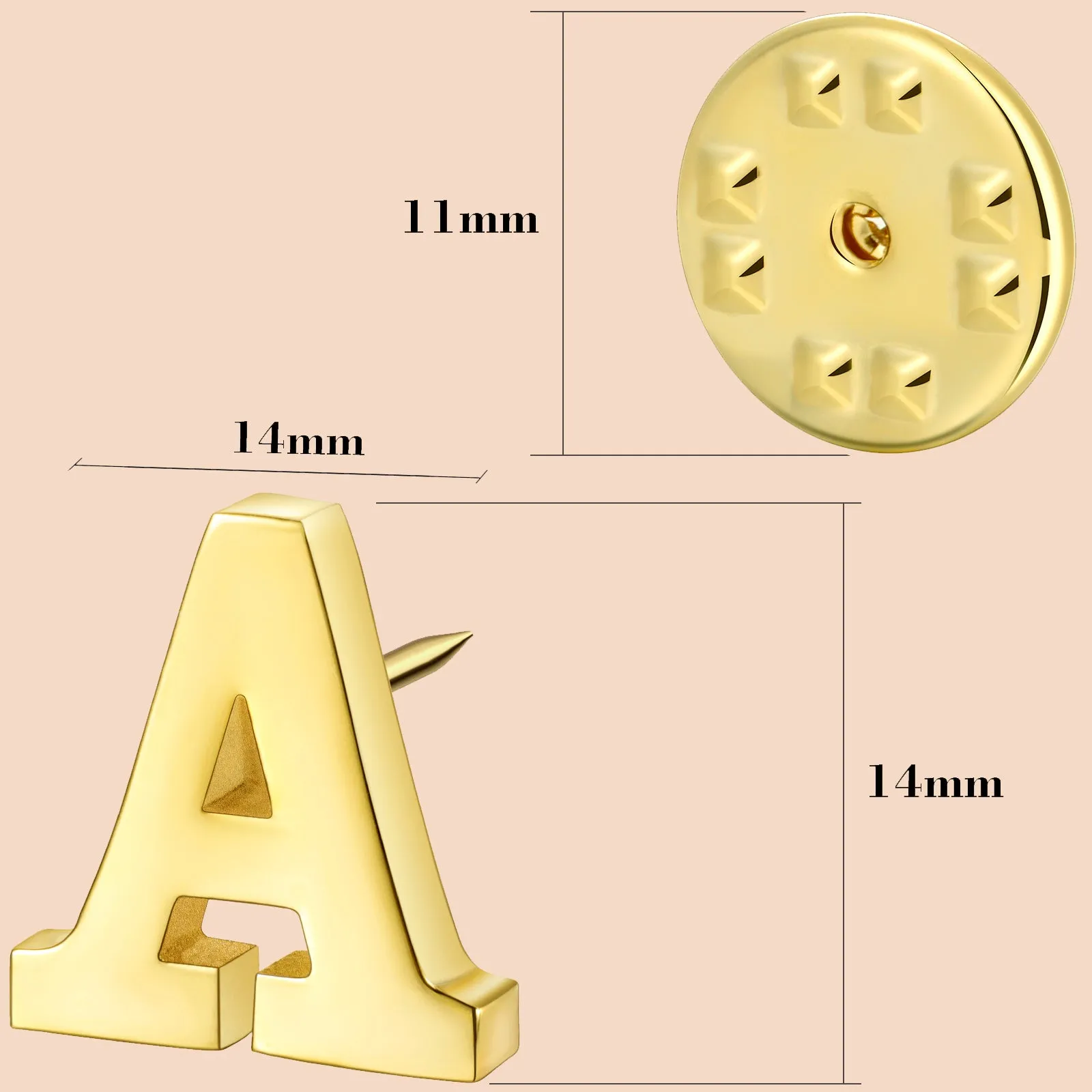 HAWSON Gold Color Initial Lapel Pin for Men
