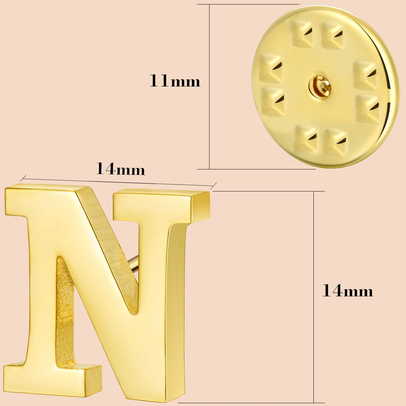 HAWSON Gold Color Initial Lapel Pin for Men