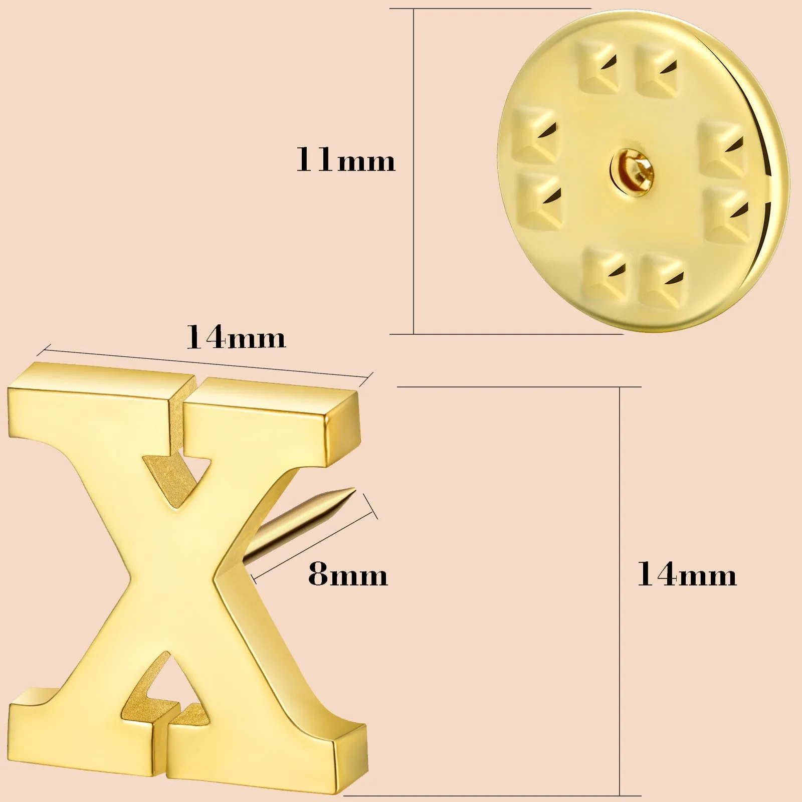 HAWSON Gold Color Initial Lapel Pin for Men