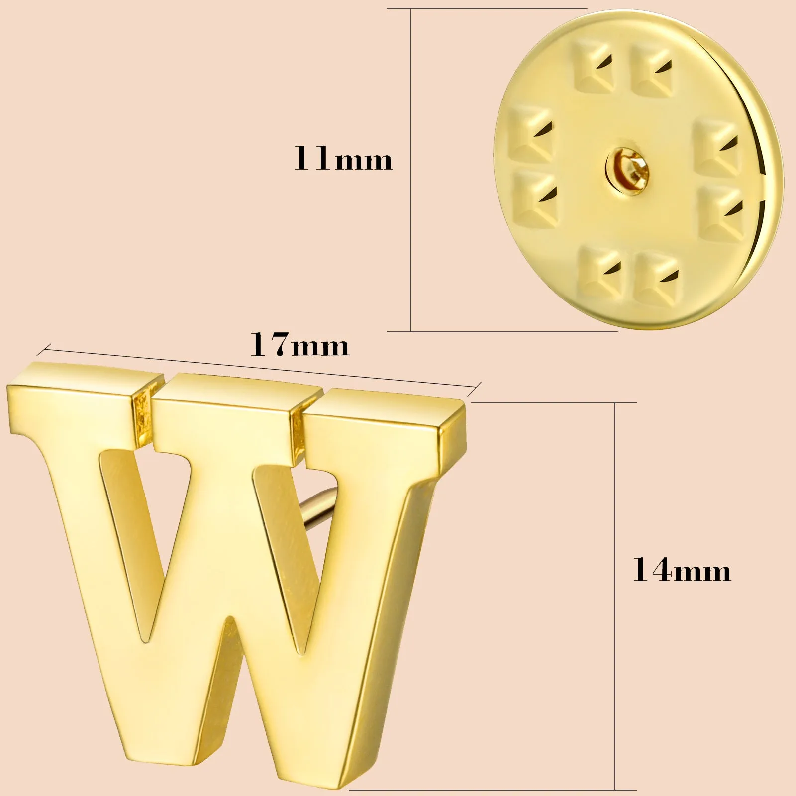 HAWSON Gold Color Initial Lapel Pin for Men
