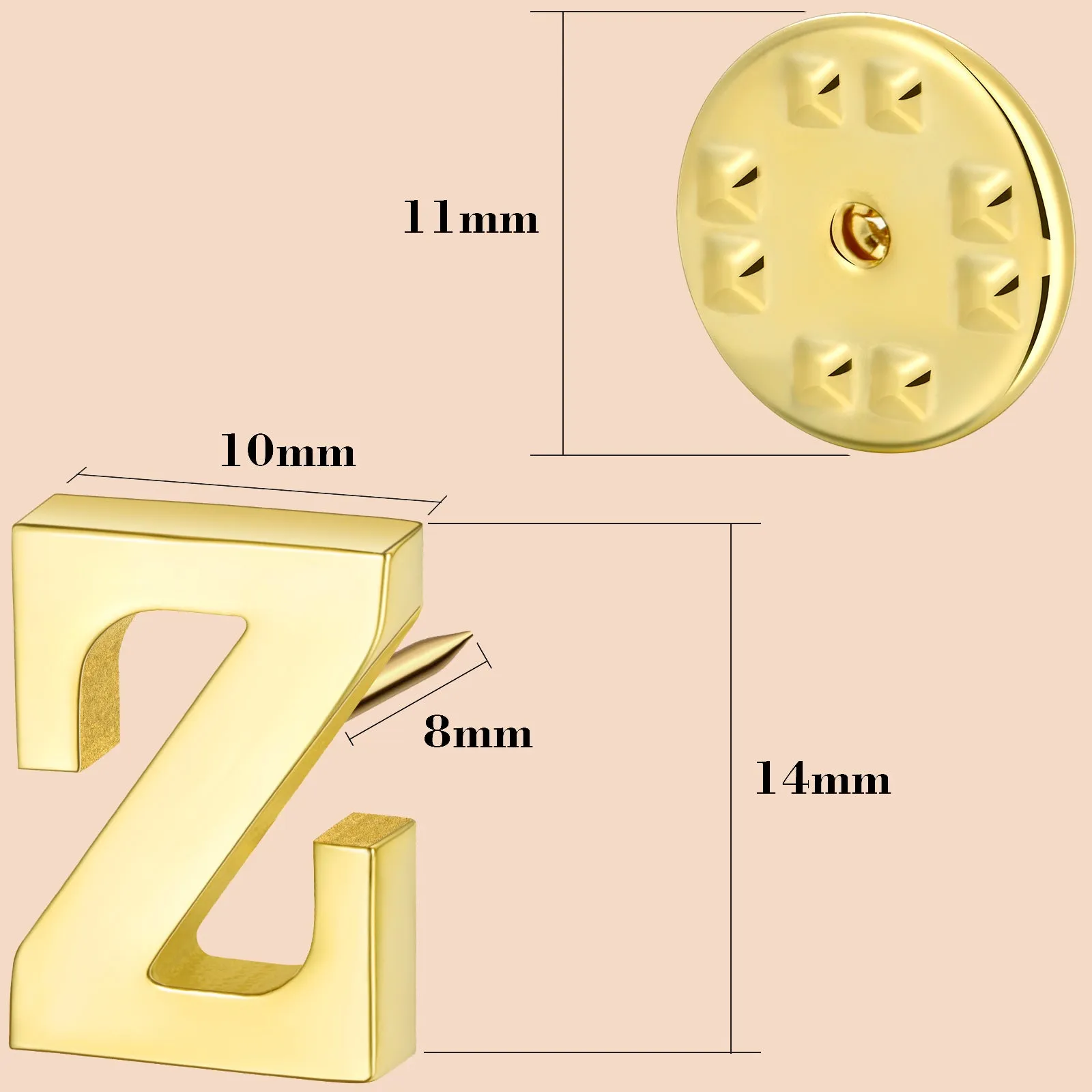 HAWSON Gold Color Initial Lapel Pin for Men