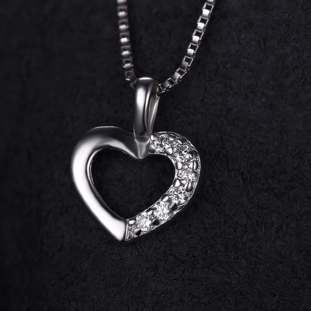JeweryPalace Heart Love Wedding Engagement Pendant Neckalaces 43cm 925 Sterling Silver Fine Jewelry Necklace Chain For Women