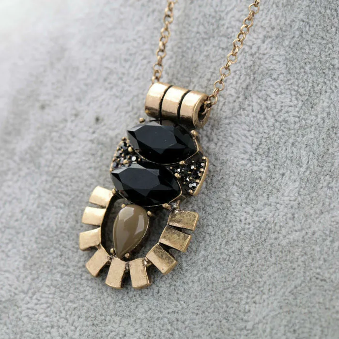 New Arrival Shi Jie Jewelry Resin Zinc Alloy Gold Plated Thin Chain Imitation Gem Pendant Egyptian Necklace