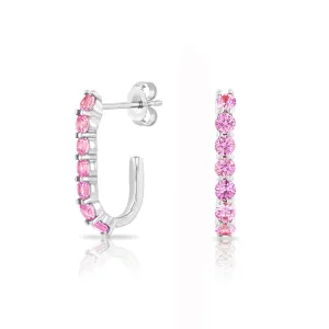 Pink Sapphire Sparkler Pin Earrings