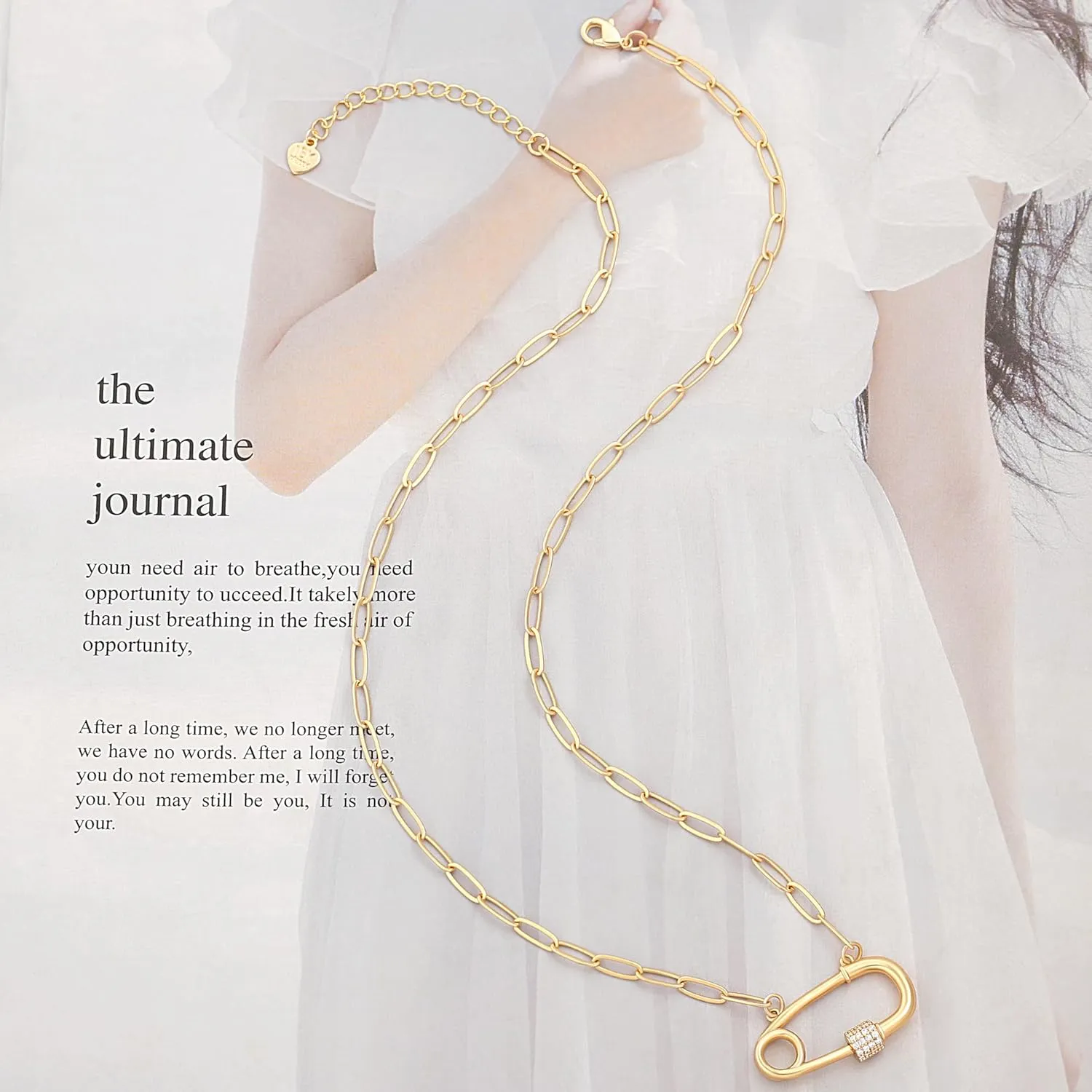 POTESSA 18K Gold Plated Pendant Necklace Medallion Coin Heart Y Shaped Chain Toggle Necklace for Women Jewelry