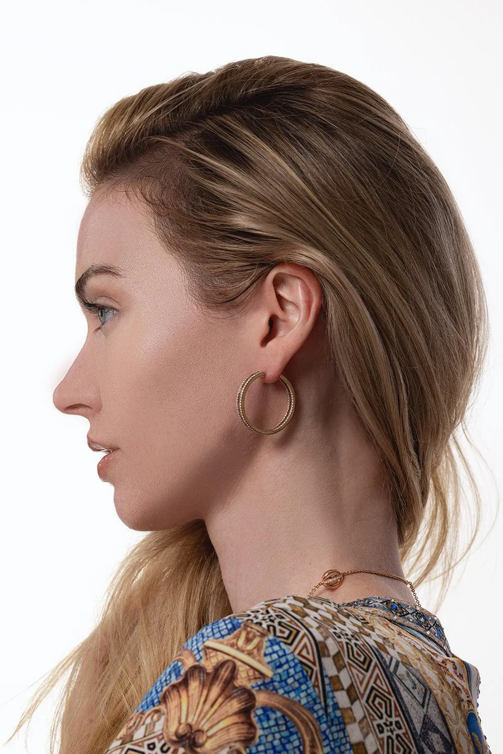 Purple Sapphire Origami Hoop Earrings