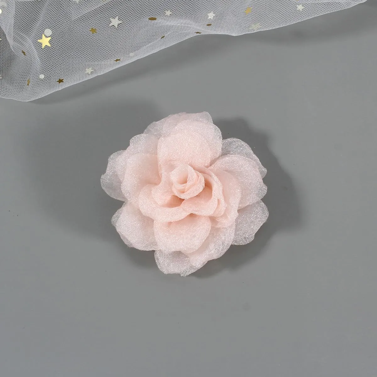 Rose Flower Brooches and Pins for Hair | Beige Brooches for Women with Hair Clip | Hair Clips & Flower Clips for Hair | Lapel Hair Clips for Women | 3.1 Inches, Beige