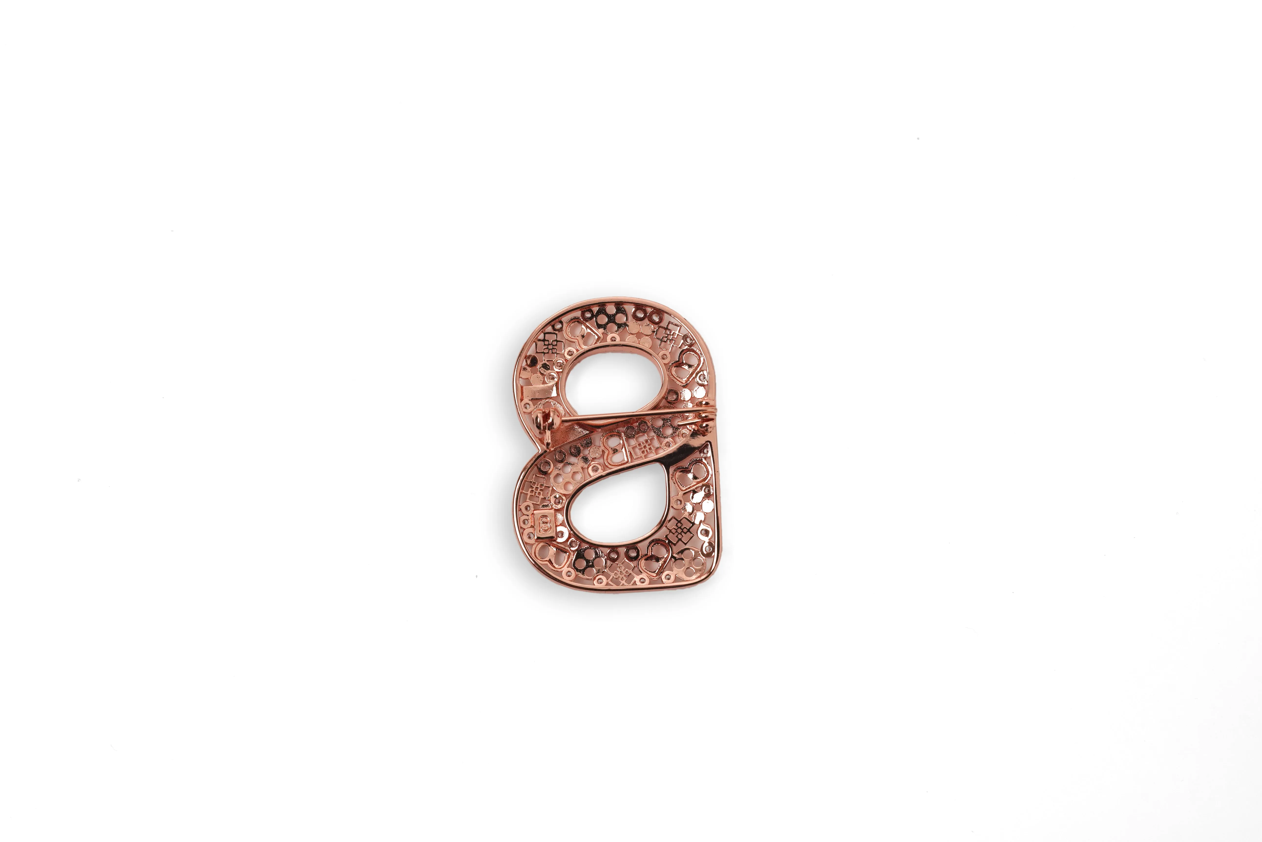 Signature Monogram Brooch - Rose Gold