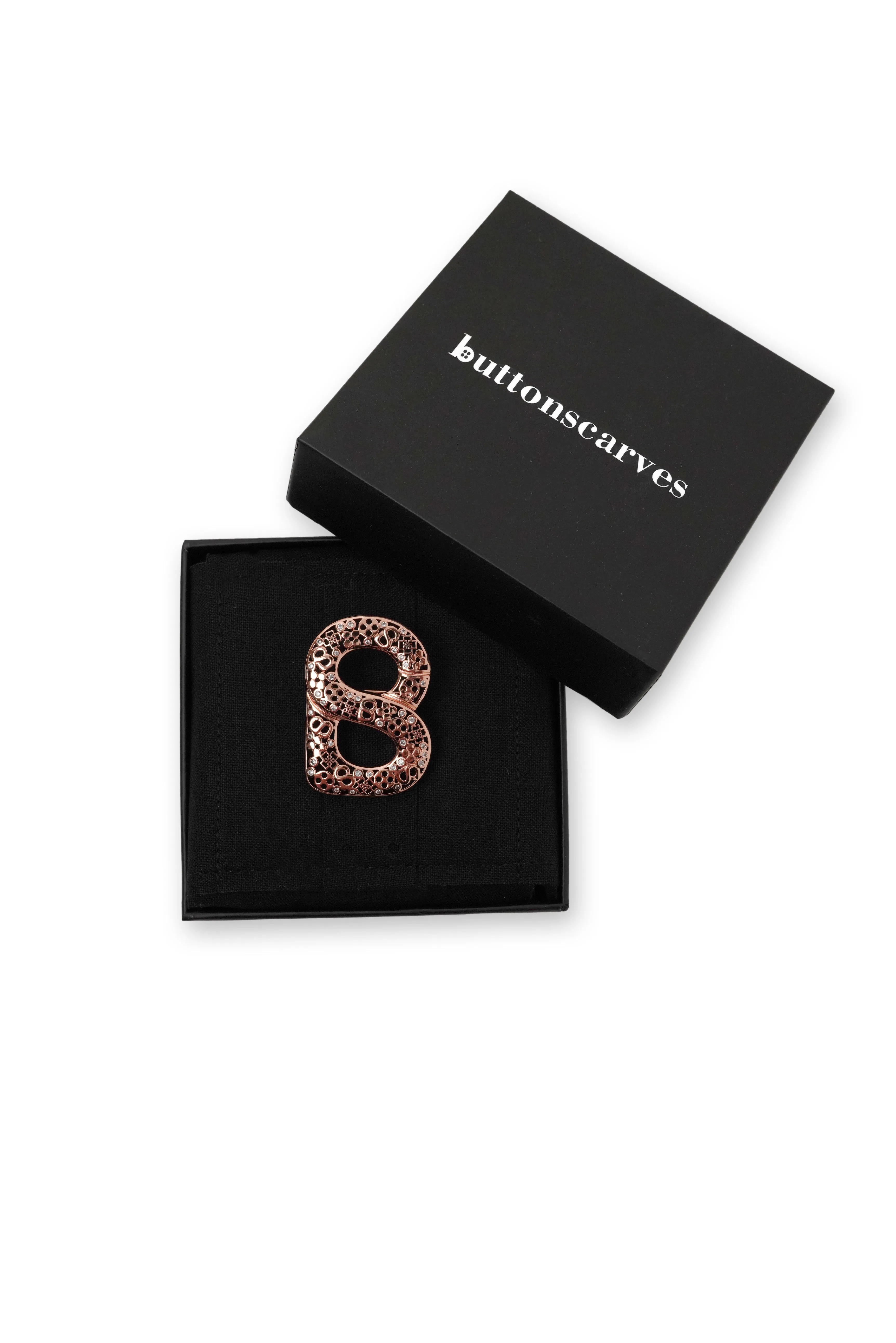Signature Monogram Brooch - Rose Gold