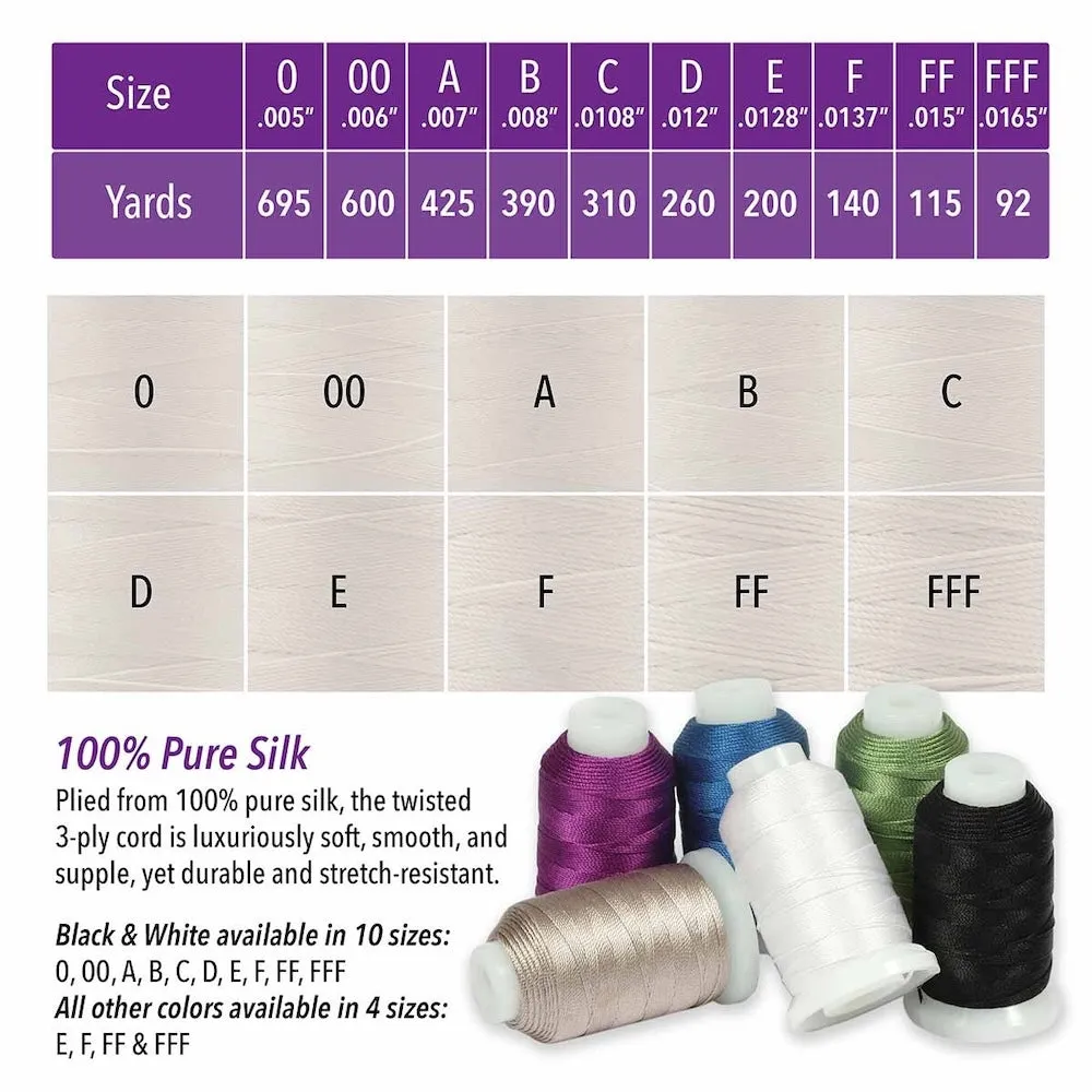 Silk Thread - Ecru .38mm Size FF (100m) - FULL ROLL