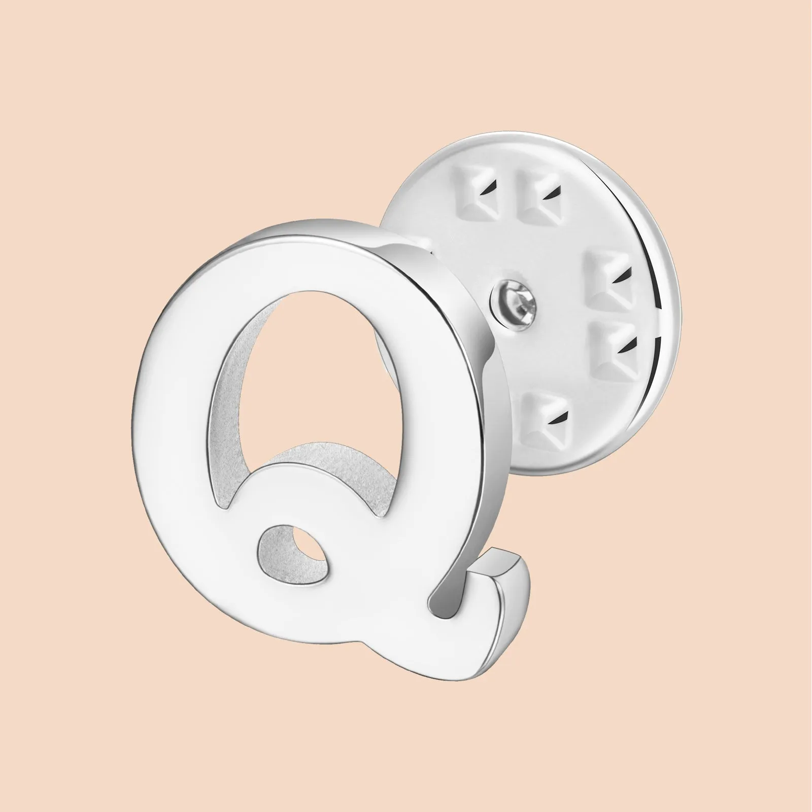 Silver Color Initial Lapel Pin for Men