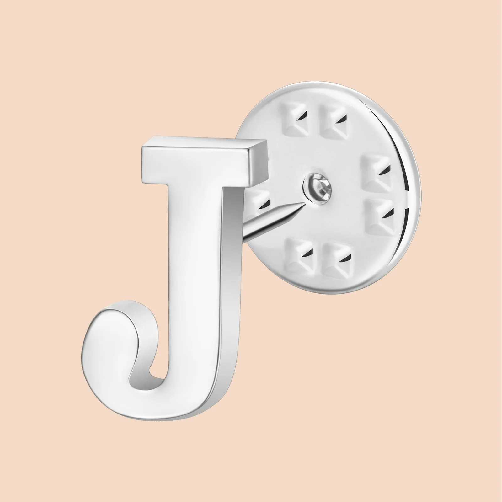 Silver Color Initial Lapel Pin for Men