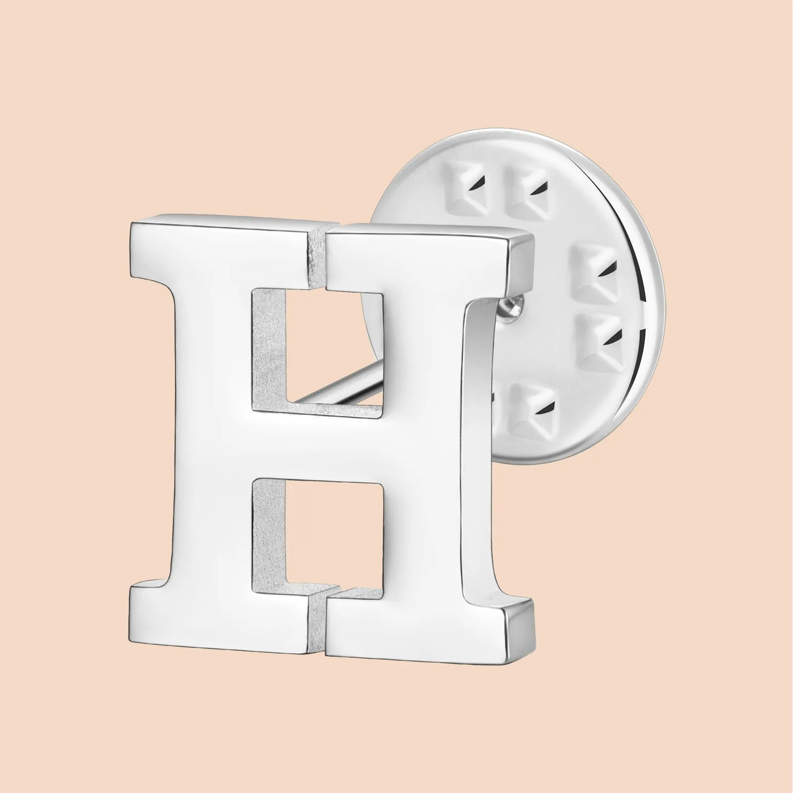 Silver Color Initial Lapel Pin for Men