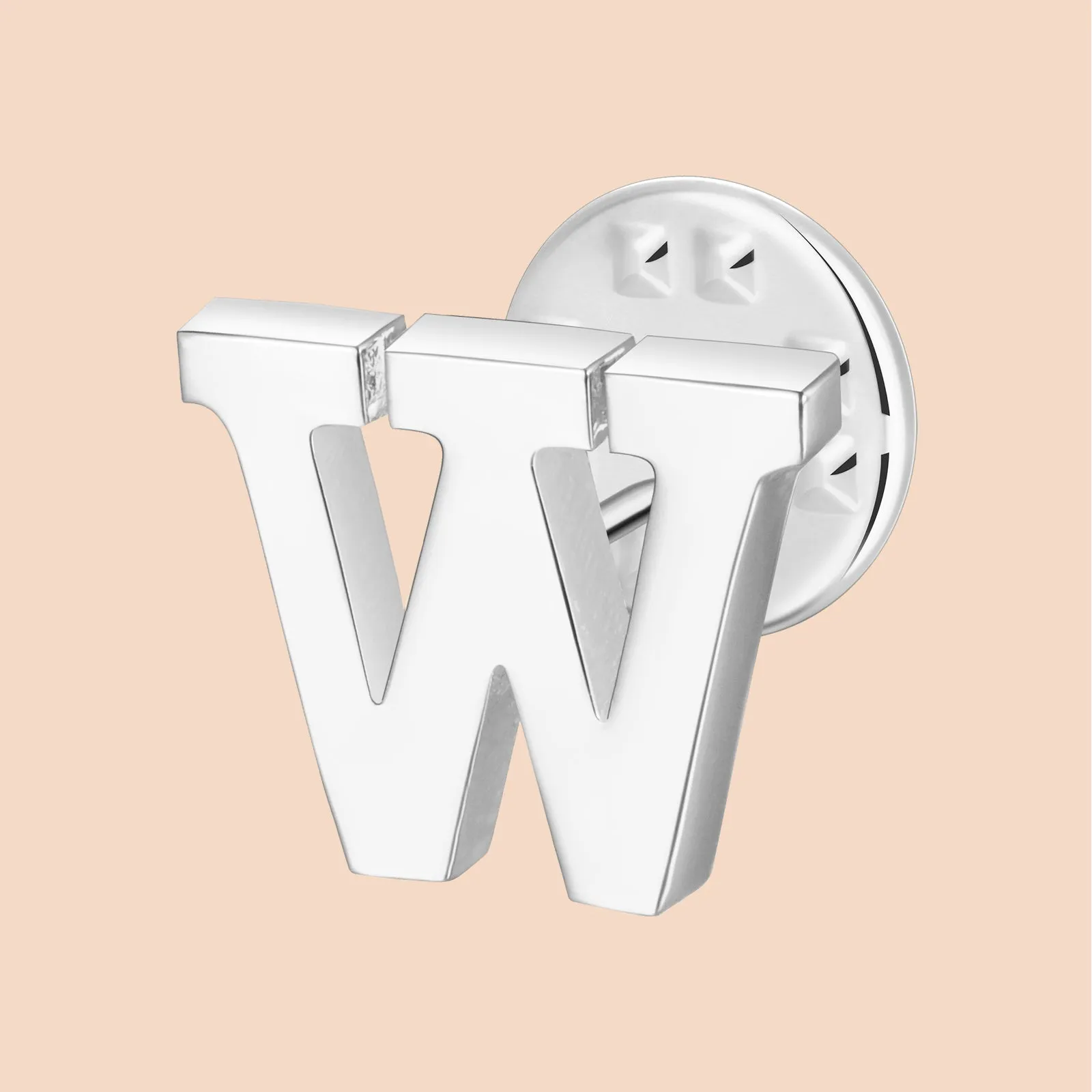 Silver Color Initial Lapel Pin for Men