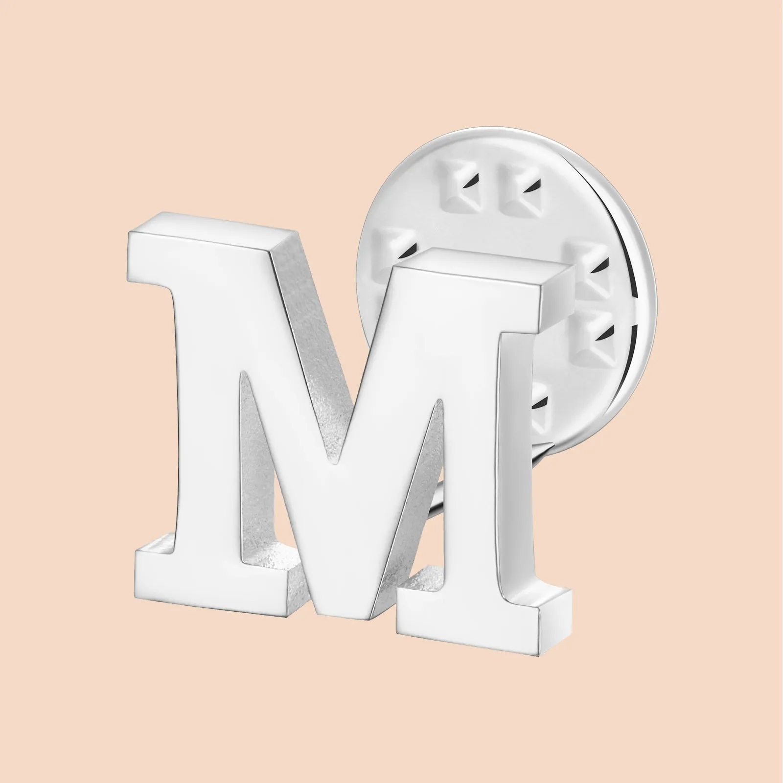 Silver Color Initial Lapel Pin for Men