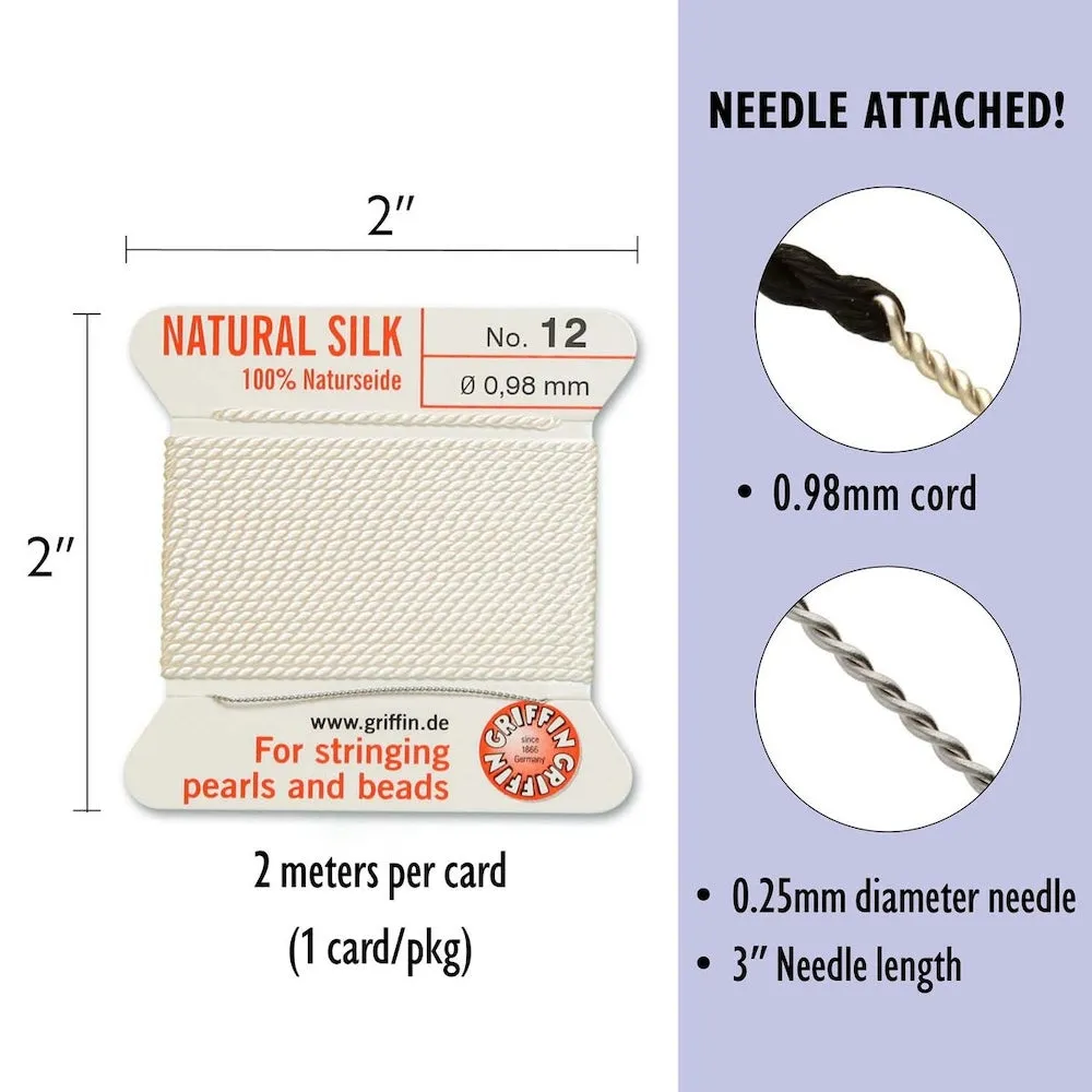 Size 12 (.98mm) Silk Thread - White