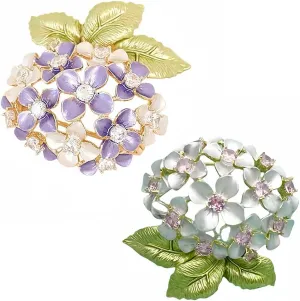Vintage Floral Brooch Pin for Women Sparkling Rhinestone & Crystal Pearl Boutonniere Jewelry Handcrafted Dress Brooches Pins for Suit, Dress, Hat, Bag, Scarf
